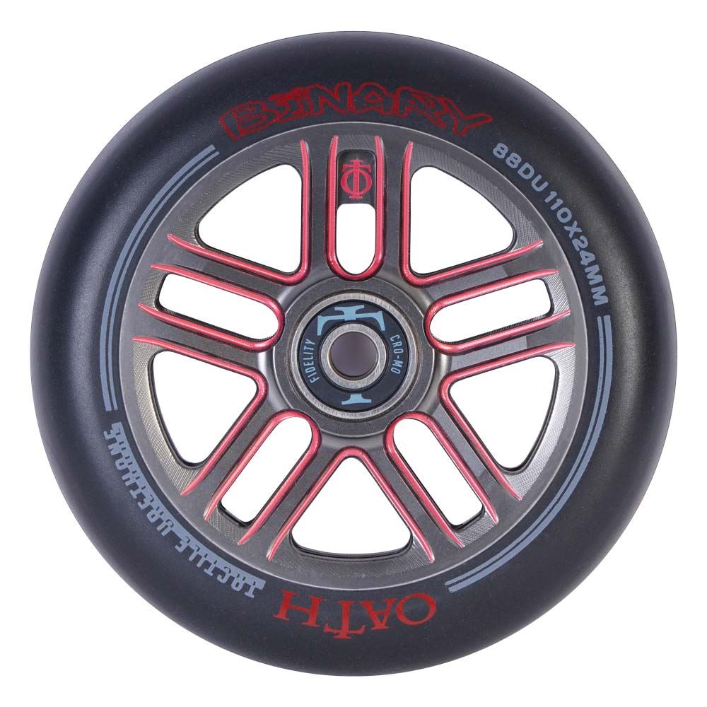 Oath Binary 110mm x 24mm Wheels - Red/Titanium