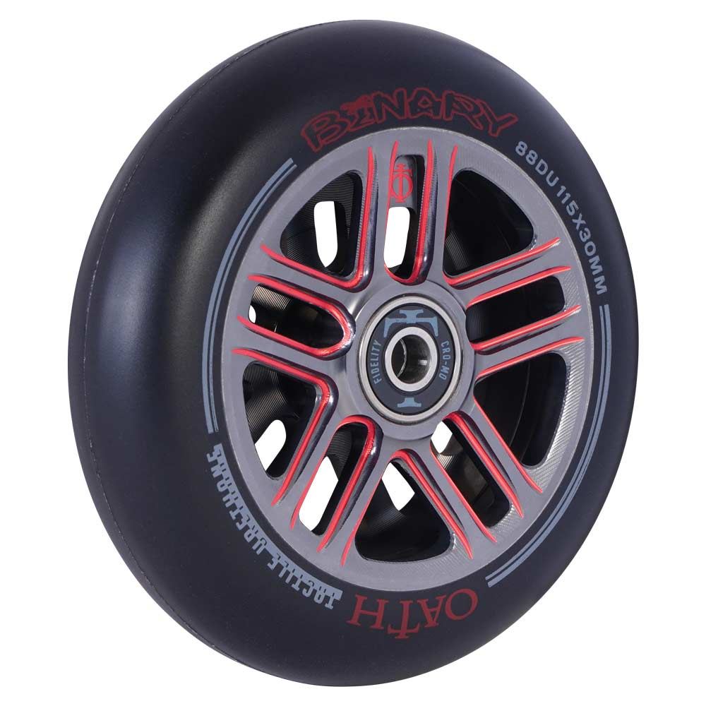 Oath Binary 115mm x 30mm Wheels - Red/Titanium