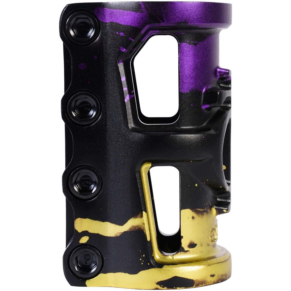 Oath Cage V2 Alloy 4 Bolt SCS Clamp - Black/Purple/Yellow