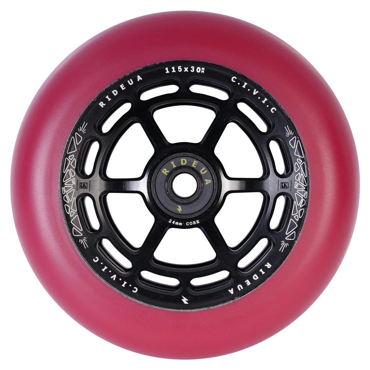 urbanArtt Civic 115 x 30mm Wheels - Black/Autumn Red