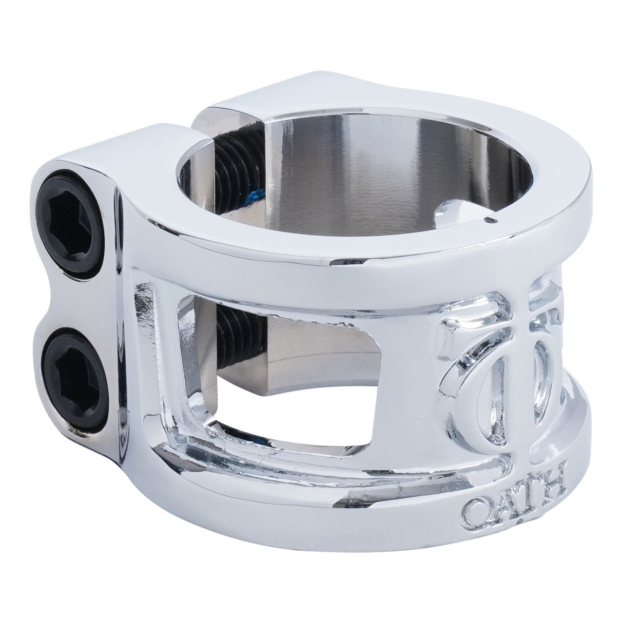 Oath Cage V2 Alloy 2 Bolt Clamp Neo Silver