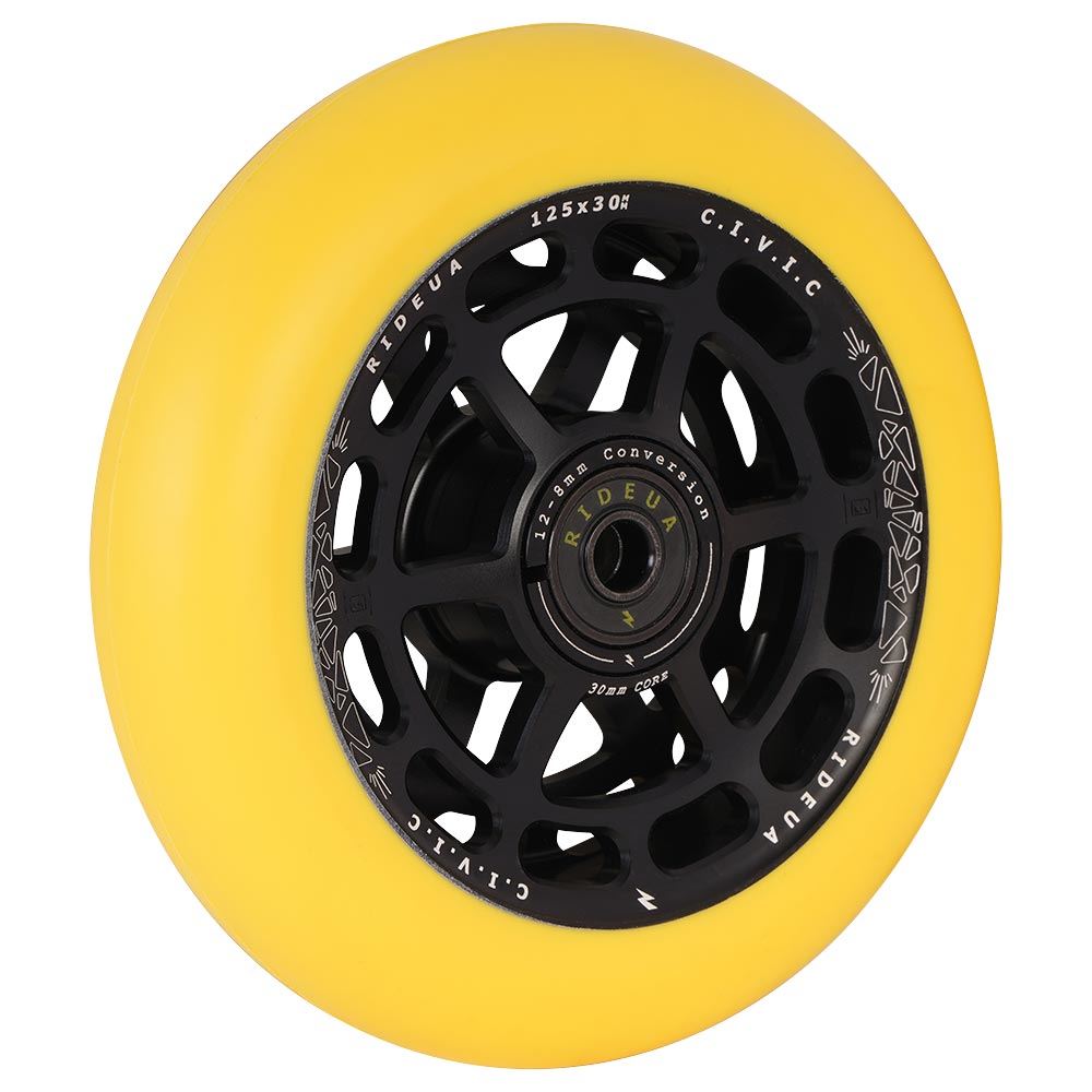 urbanArtt Civic 125 x 30mm Wheels - Black/Yellow