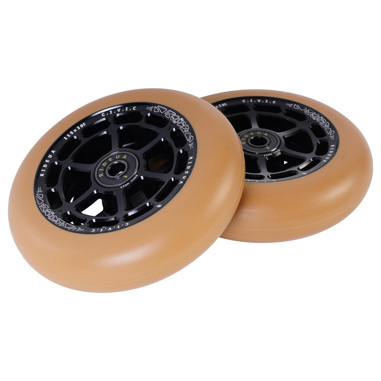 urbanArtt Civic 115 x 30mm Wheels - Black/Gum