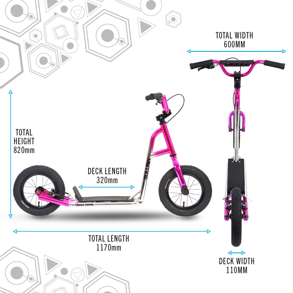 Sullivan 12" Terra Firma Scooter Pink/Black/Silver