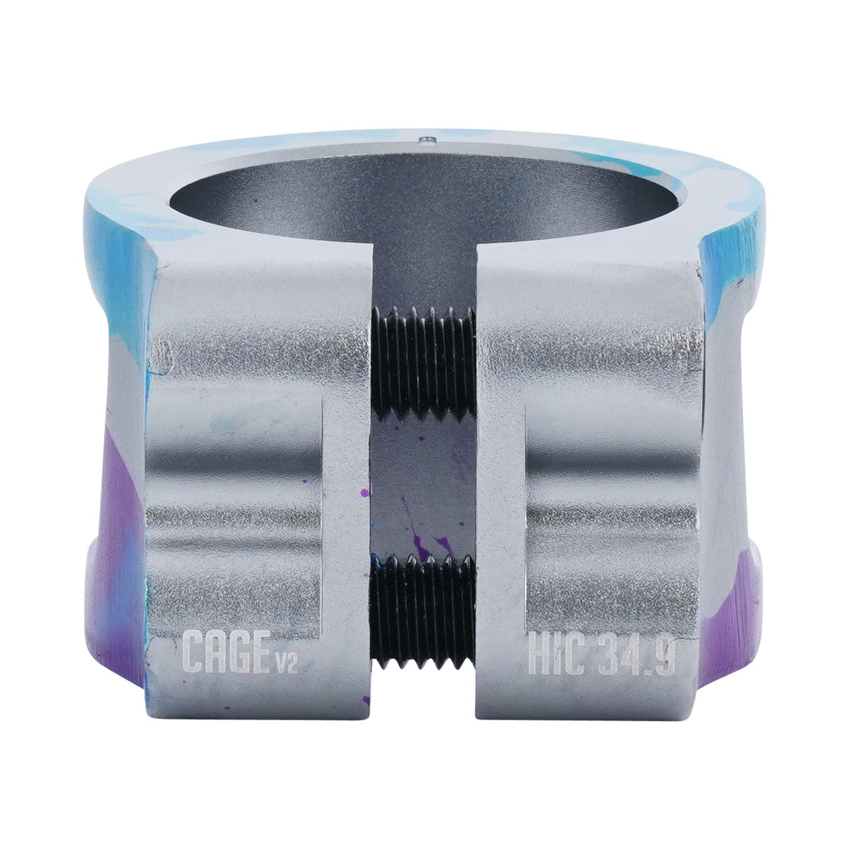 Oath Cage V2 Alloy 2 Bolt Clamp Blue/Purple/Titanium