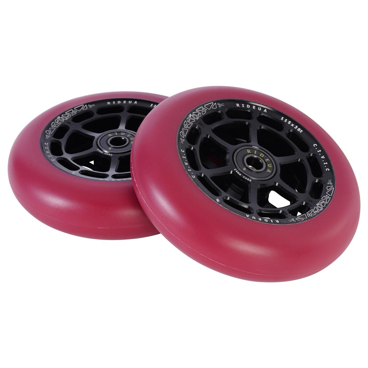 urbanArtt Civic 115 x 30mm Wheels - Black/Autumn Red