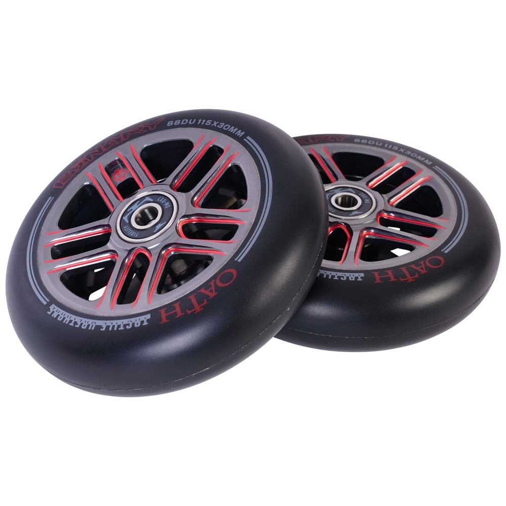 Oath Binary 115mm x 30mm Wheels - Red/Titanium