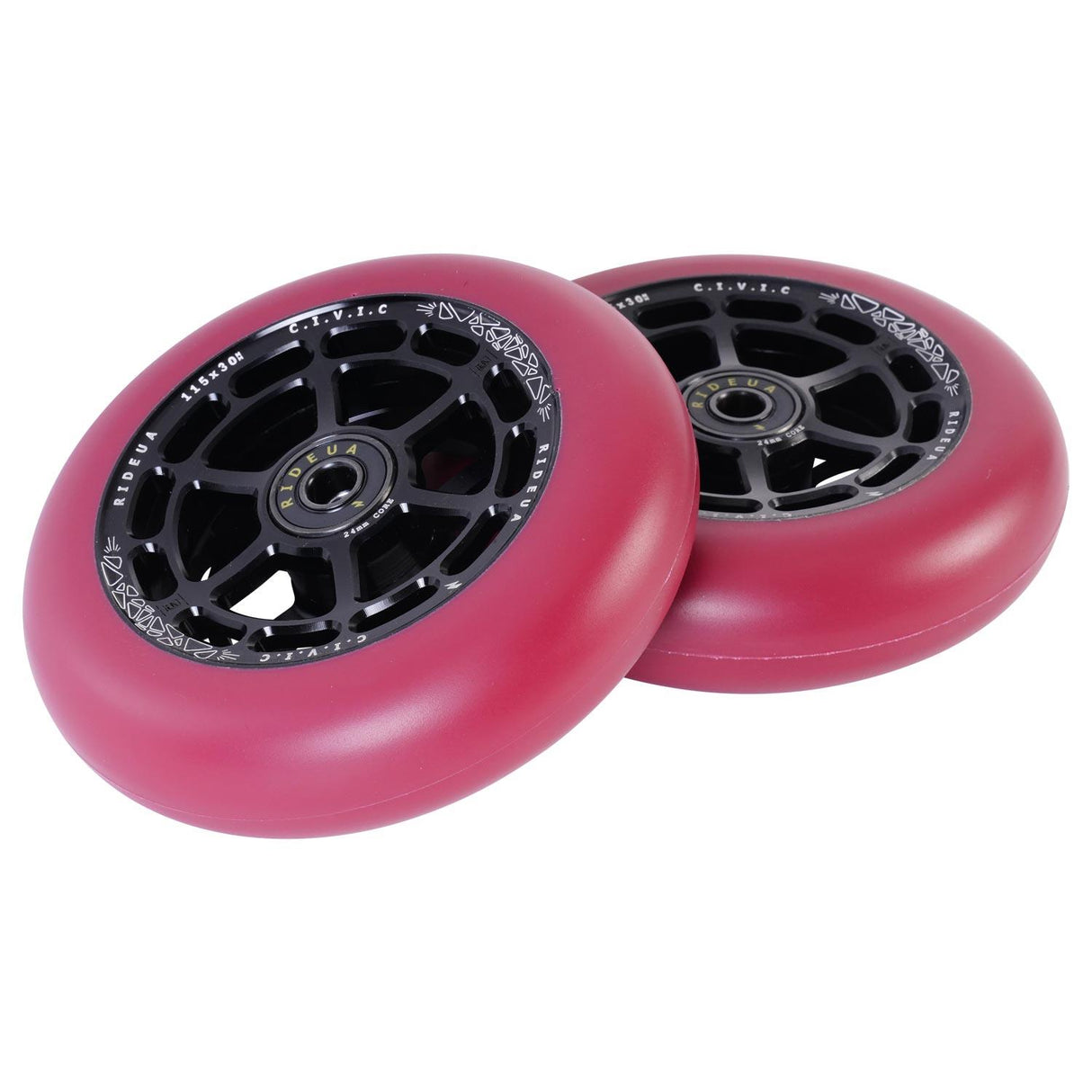 urbanArtt Civic 115 x 30mm Wheels - Black/Autumn Red