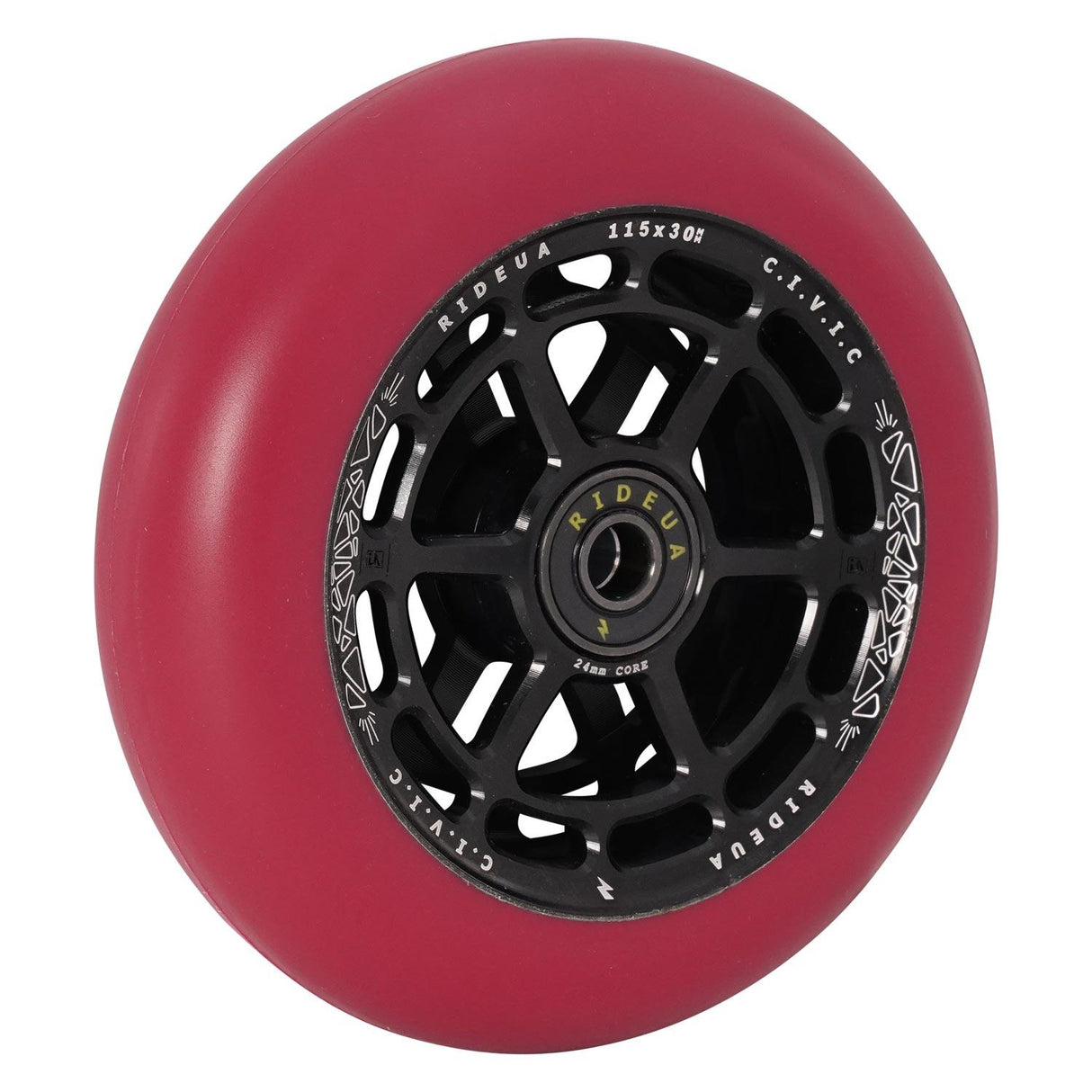 urbanArtt Civic 115 x 30mm Wheels - Black/Autumn Red